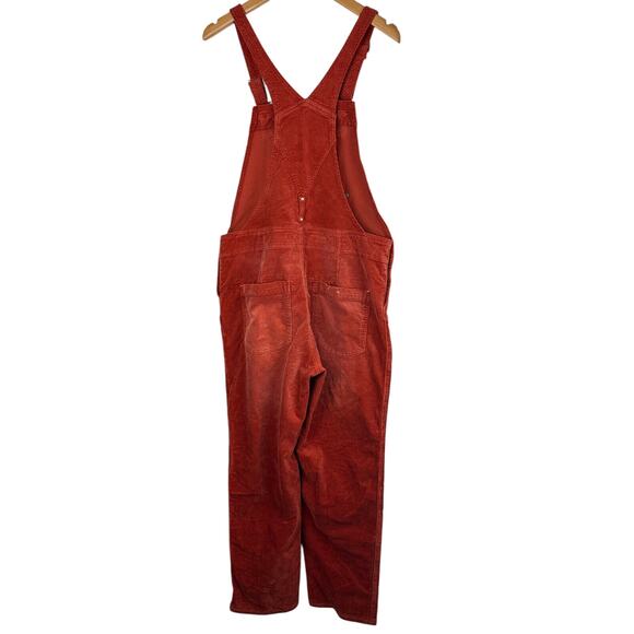 Anthropologie x PILCRO The Wanderer Corduroy Overalls Size 30 Distressed Orange - Picture 9 of 16